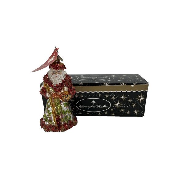 Radko LUXBERRY HOLIDAY Santa Claus SEQUINS Christmas Ornament 1014010 tags + Box - Picture 1 of 10